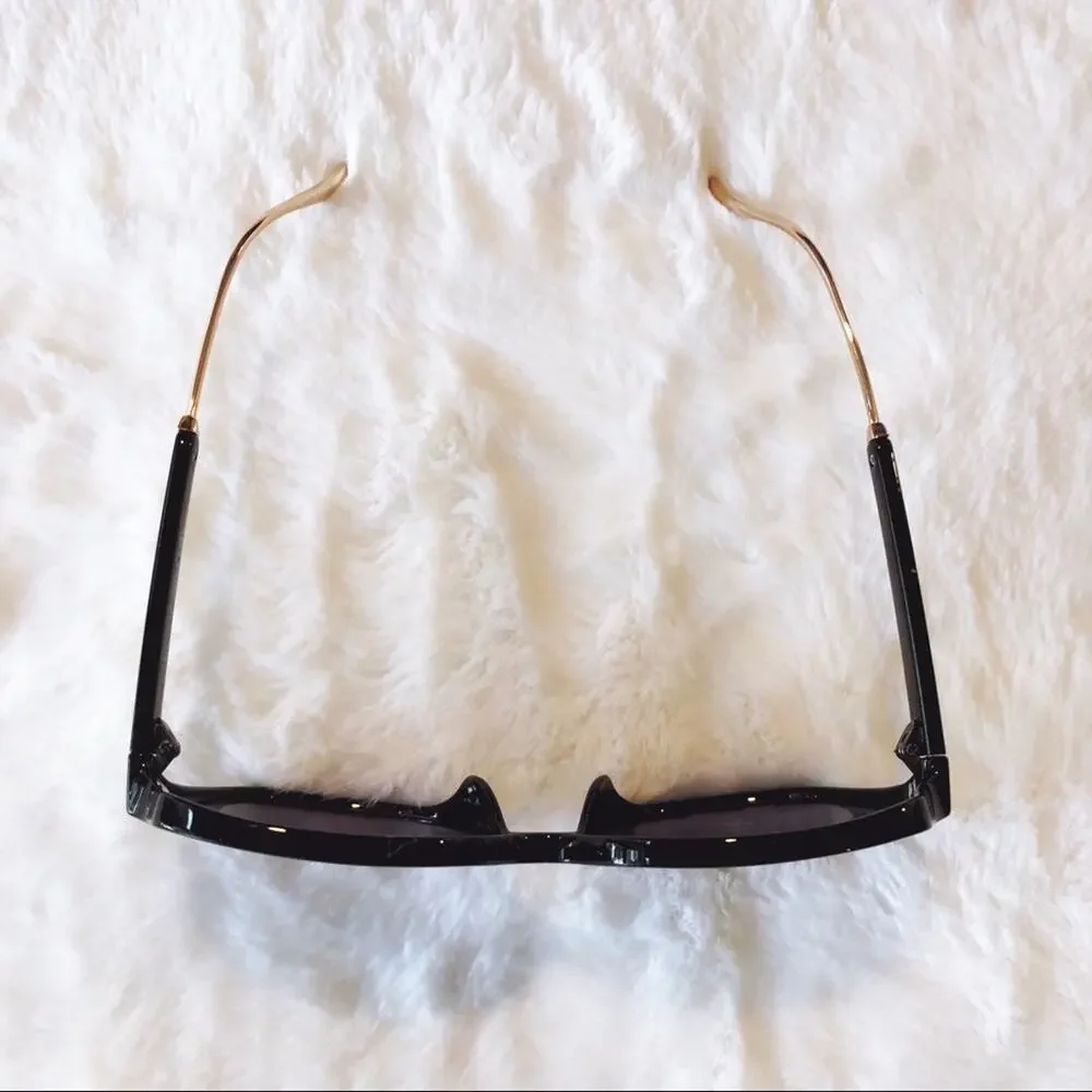 Charlotte Black Oversized Metal Round Sunglasses